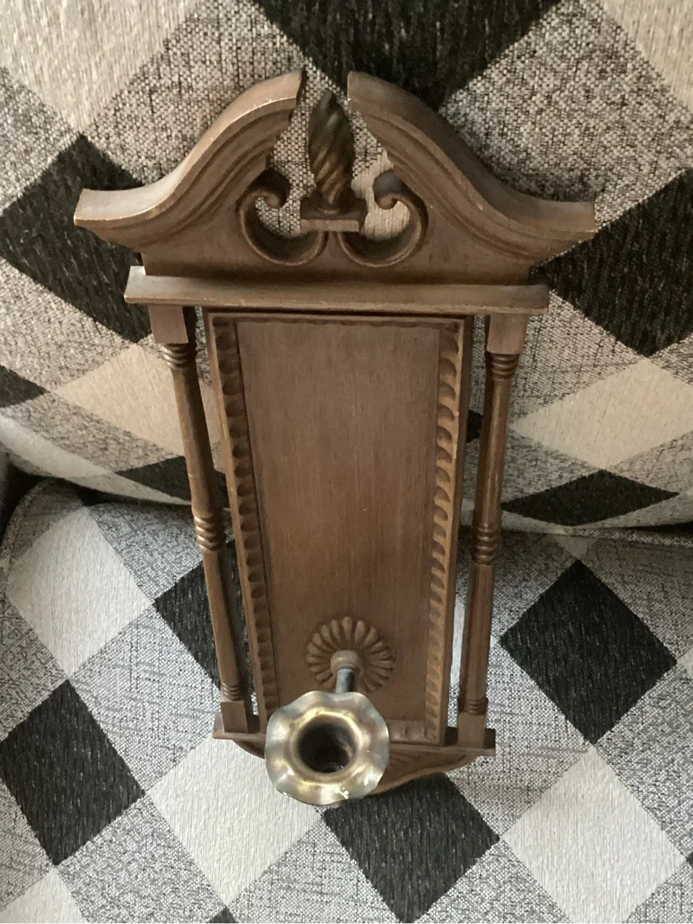 Burwood colonial style faux wood candle sconce from 1972